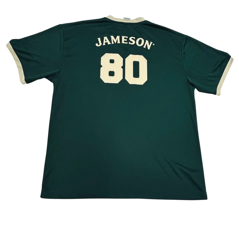 Jameson Irish Whiskey Jersey Shirt Mens Medium Green #80 Graphic Bar Festival